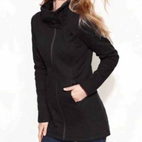 North Face Caroluna Quilted Fleece Lined Jacket size small women's  black warm - Picture 2 of 12